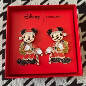 Disney x Baublebar Hanging Mickey Santa Earrings